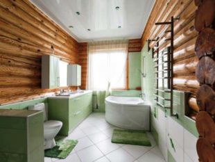 Туалет и ванная комната в деревенском стиле