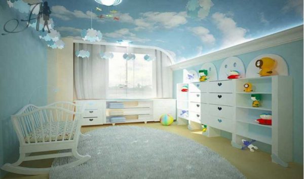 Потолок в детскую комнату девочке + фото