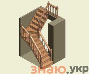 знаю Конструкция лестницы с забежными ступенями + чертеж