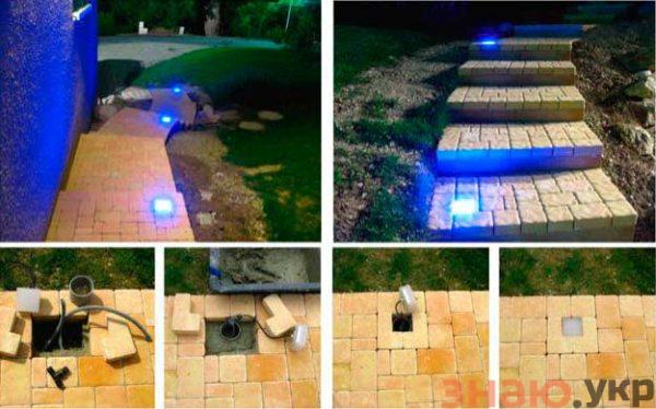 знаю Как светится тротуарная плитка: Виды люминисентной и диодной технологии +Видео