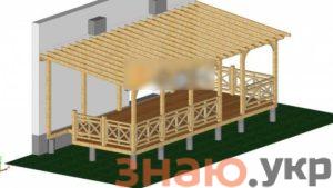 знаю Как сделать открытую террасу к дому из дерева своими руками: Варианты обустройства постройки на даче и в частном доме- Пошагово +Видео