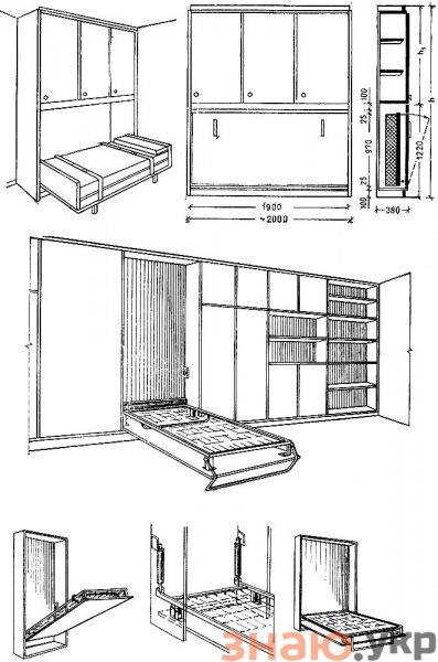 знаю Как сделать Шкаф-кровать своими руками: схемы, чертежи, подробная инструкция- Обзор +Видео