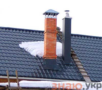 знаю Как установить дымоход в доме через потолок и крышу своими руками: Обзор и советы +Видео