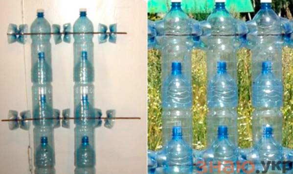 знаю Как сделать забор из пластиковых бутылок для сада и огорода : Обзор +Фото и описание- Пошагово +Видео
