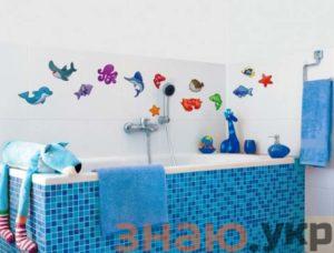 знаю Красивые  декоративные наклейки в ванную на плитку: Обзор и Виды и идеи оформления- Обзор +Видео